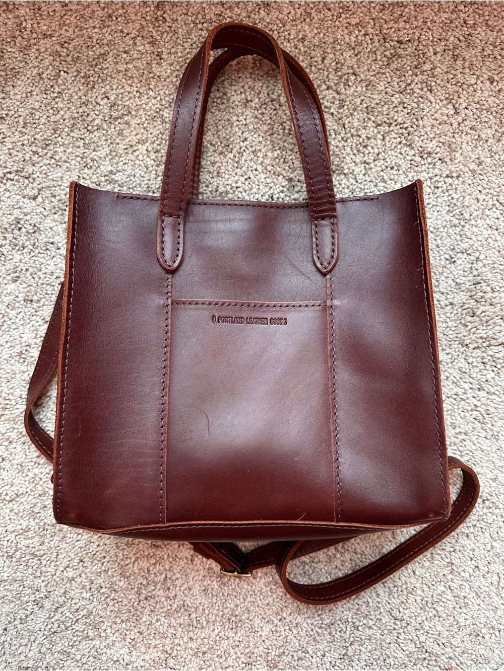Portland Leather Lola Crossbody Tote in Cognac